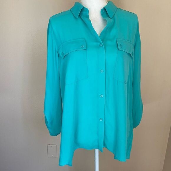 Jones| New York| Large| Career Wear| Button down| pleated back - Picture 1 of 12